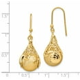 thumbnail image 3 of Fancy 3D Teardrop Dangle Earrings in 14k Yellow Gold, 39mm, 3 of 3