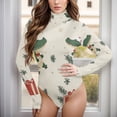 thumbnail image 5 of Christmas Alligators Gifts Women's Bodysuit Jumpsuit Mock Turtle Neck Long Sleeve TopsOne Piece Leotards Shirt Yoga Outfits, 5 of 8