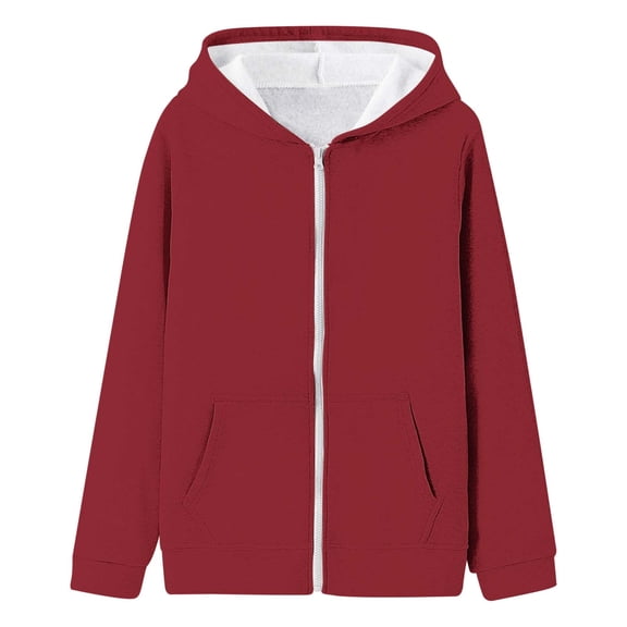 REDARER Girls Hooded Zip-Up Sweatshirt, Casual Fall Jacket with Front Pockets, Lightweight Outerwear for Everyday Wear,Size:8-9 Years