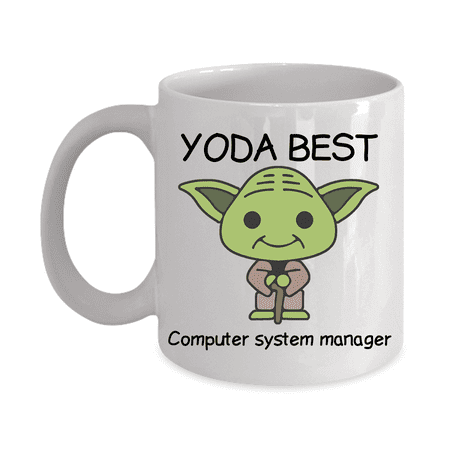 

Yoda Best Computer System Manager Profession mug - Novelty Gift Mugs for Birthday Present Anniversary Valentines Special Occasion Christmas - 11oz Funny Coffee Mug