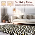 thumbnail image 2 of ODIKA 2'x3' Machine Washable Non-Slip Area Rug, Interlocking Leopard Inspired Motif with Bold Gold High Traffic Rug, Black, 390634, 2 of 7