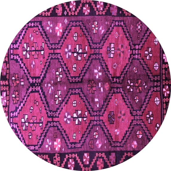 Ahgly Company Indoor Round Persian Purple Traditional Area Rugs, 6' Round