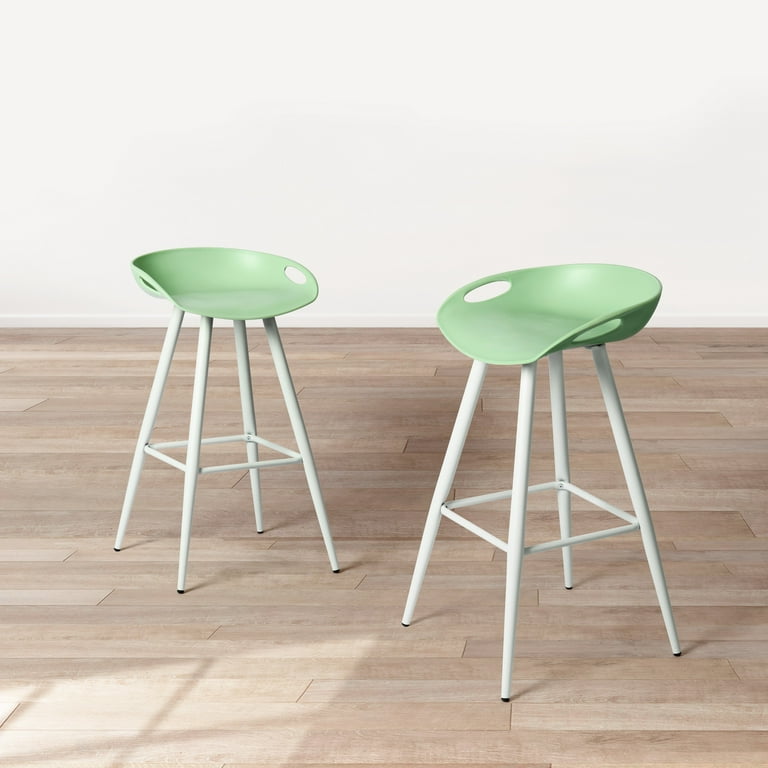 Bar Stools Set of 2 Modern Round Bar Stools Counter Height Bar Stool Kitchen Breakfast Round Dining Chair Pub Height Bar Chairs for Kitchen Island