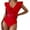 Red#1, variant on MGCWSH Womens One Piece Swimsuits Tummy Control Bathing Suits Ruffle Sleeve Mesh Swimsuit Full Coverage Swimwear Black XL