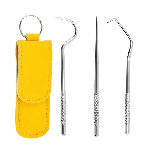 ABPWLY Stainless Steel Toothpicks Kit, Teeth Cleaning Tools, Reusable Tooth Picks Set, Pocket Keychain Portable Metal Toothpicks for Travel Clearance Skin Care Canada Days Personal Care Products