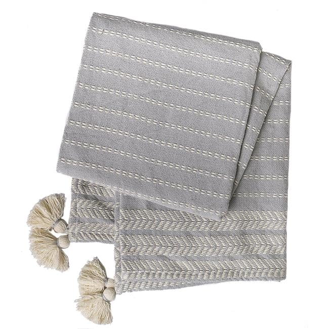 Cotton 60-inch Length Peking Handicraft 21PK978C5060 Throw Blanket Gideon Fog