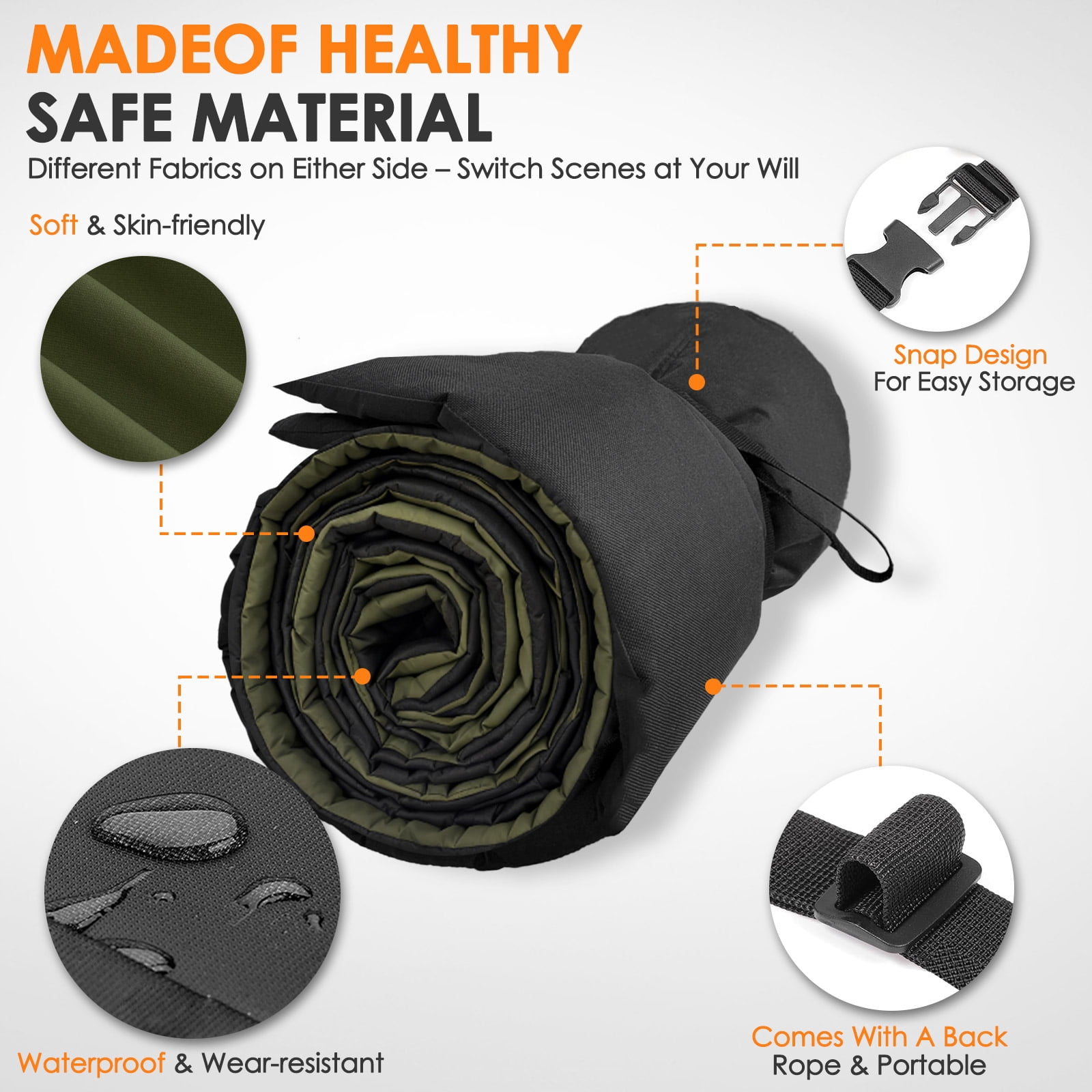 Floor Mattress  Camping Cot Mattress 80" x 36"  XXL Sleeping Pad Versatile Japanese Tatami Futon Pad for Home Outdoor