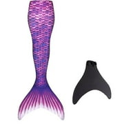Kids Wear-resistant Mermaid Tail For Swimming, Monofin Included--