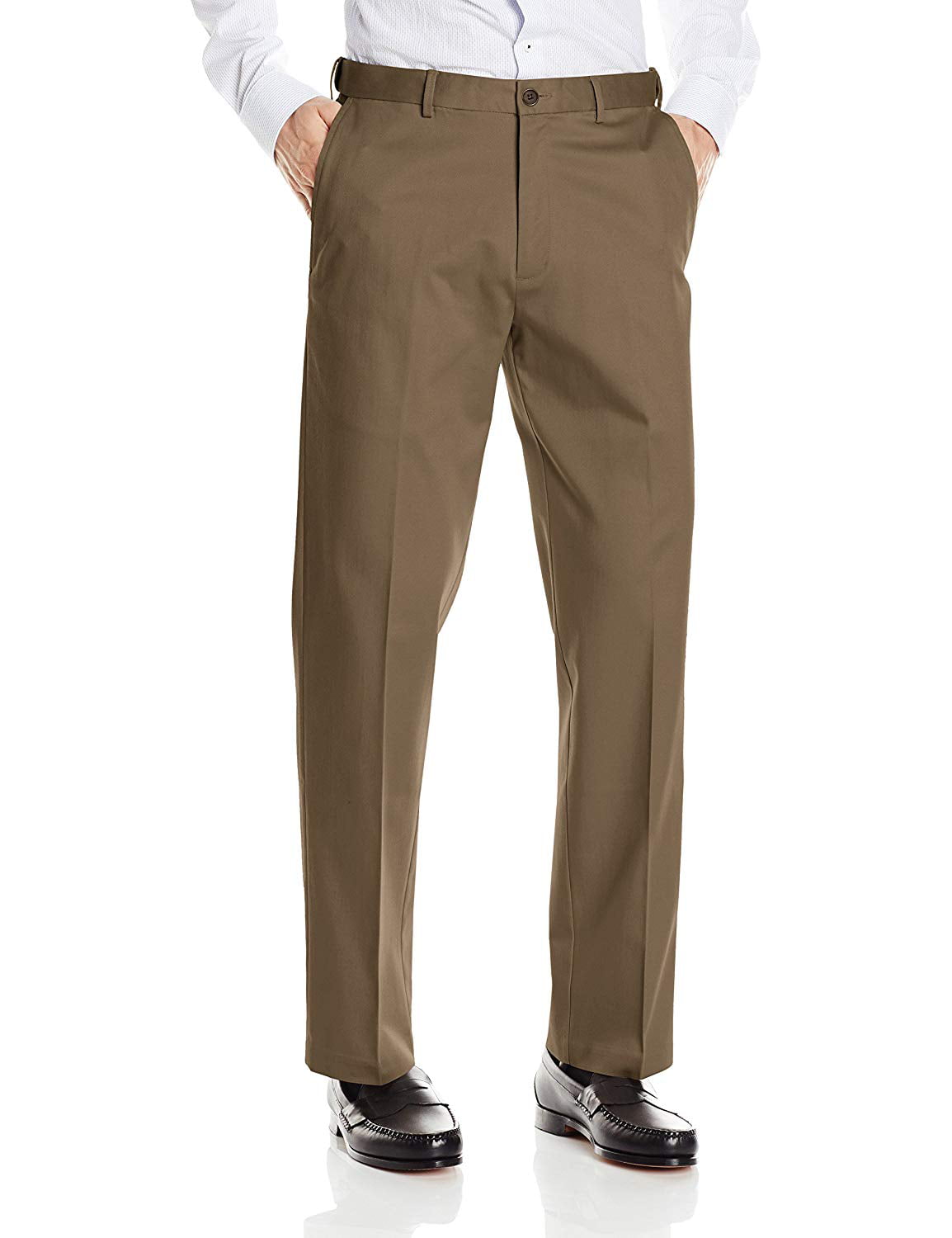 Haggar Mens 32X30 Dress Flat Front Stretch Khaki Pants - Walmart.com ...