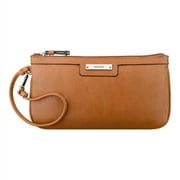 Nine West Brown Cognac Pleather Tabel Treasure Wristlet Clutch