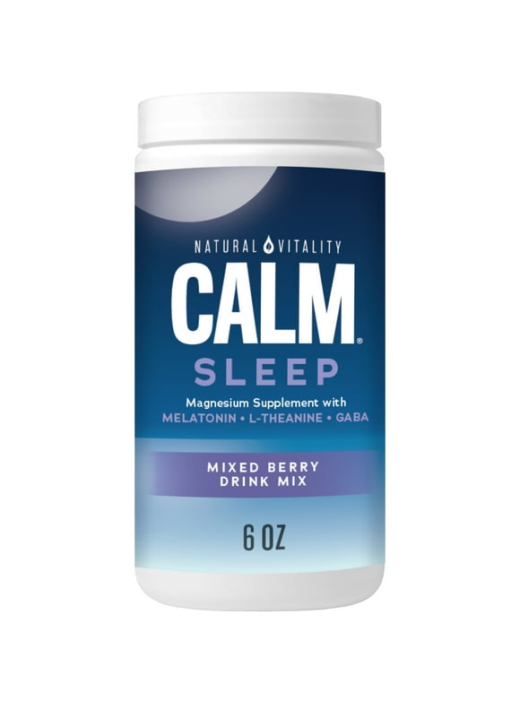 Natural Vitality CALM, Sleep Aid Drink Mix with Magnesium and Melatonin, Mixed Berry Flavored, 6 Ounces