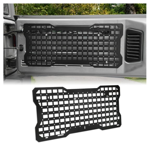 Tailgate Tactical Panel for Jeep Wrangler JK JKU JL JLU 2007-2024 - Organizer Rack for Off-Road Tools & Gear - Aluminum Alloy MOLLE System