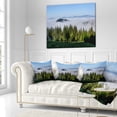 thumbnail image 3 of Designart Green Trees and Fog Over Mountains - Landscape Printed Throw Pillow - 18x18, 3 of 5