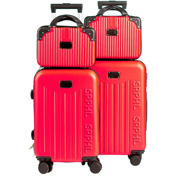 Set de 4 Maletas de Viaje Rígidas 20 y 18 Pulgadas con 2 Neceseres de 11 Pulgadas Equipaje Ligero con Ruedas 360 y Candado TSA Seraphiel
