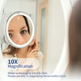 thumbnail image 2 of SNOWFLAKES 10x Magnifying Mirror with Light – 7.9" Make up Mirrors Lighted Magnifying and Suction Cups – Easy to Handle Lighted Makeup Mirror– 360 Degree Swivel Joint, 2 of 8