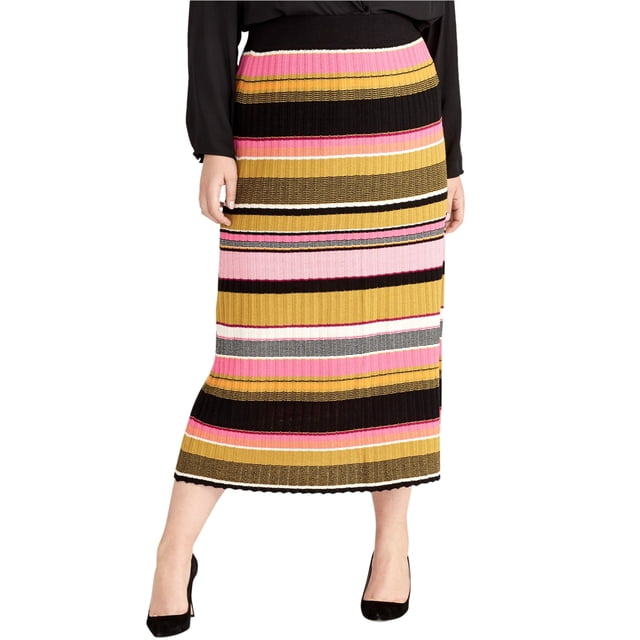 Rachel Roy Jupe Midi à Enfiler pour Femmes, Multicolore, Grande Taille, 2X