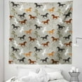 thumbnail image 1 of Horses Tapestry, Abstract Stallions Simple Design Animals Galloping Curvet Illustration, Fabric Wall Hanging Decor for Bedroom Living Room Dorm, 5 Sizes, Multicolor, by Ambesonne, 1 of 1