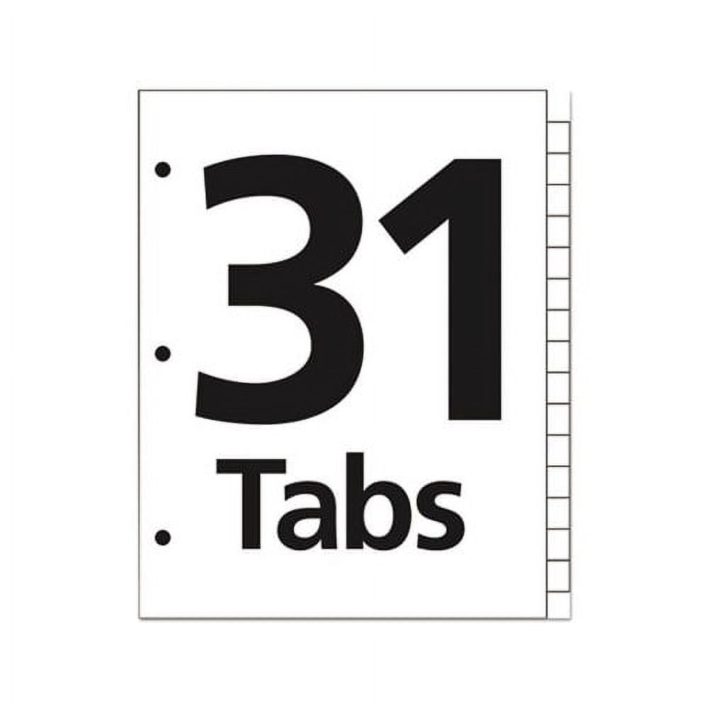 Office Essentials Table & Tabs Dividers with White Tabs, 1-31 Tab, 1 Set (11680)