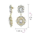 thumbnail image 4 of Bling Jewelry Womens Big Crystal Art Deco Vintage Style Gatsby Gemstone Dangle Earrings Gold & Black, 4 of 4