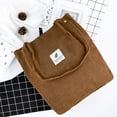 thumbnail image 5 of Ayieyill Corduroy Tote Bag Large for Women Girl Lady Canvas Shoulder Cord Purse with Inner Pocket (Brown), 5 of 7