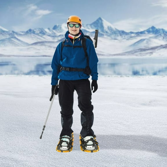 21 Inch Snowshoes with Adjuatable Trekking Poles Snowshoes for Skiing 53*20cm