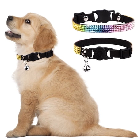 Stylish Rhinestone and Bow Tie Adjustable Pet Collar with Secure Metal Buckle for Cats and Small Dogs