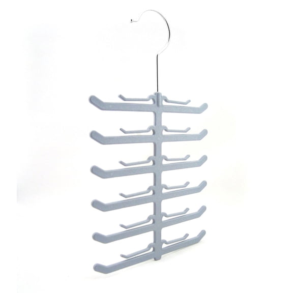 FOMIYES Versatile Grey Plastic Clothes Hanger Hook for Family Tie Belt Scarf Storage Rack