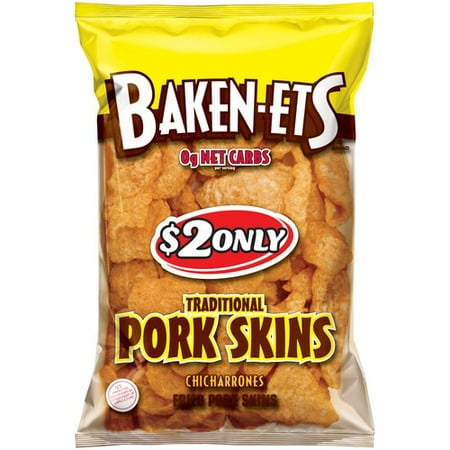 Baken Ets Chicharrones Traditional Fried Pork Skins 3.5 Ounces Bag