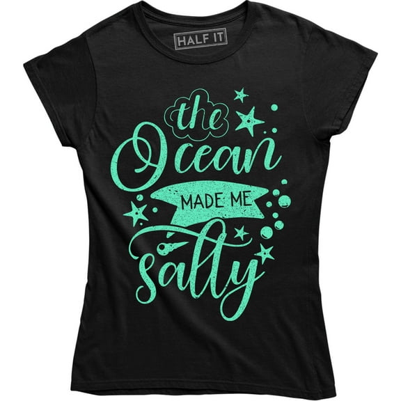 The Ocean made Me Salty Funny Summer Beach Lover Women T-Shirt