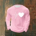 thumbnail image 6 of UVEASISHA Valentines Day Waffle Knit Shirts for Men Long Sleeve Heart Graphic Tees Big and Tall Casual Regular Fit T-Shirts Holiday Gifts Pink XXL, 6 of 9