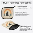 thumbnail image 3 of Yayeee Oven Mitts and Pot Holder Set of 2 Heat Resistant Kitchen Gloves Baking Hot Pad, Beige Cat Rainbow, 3 of 5