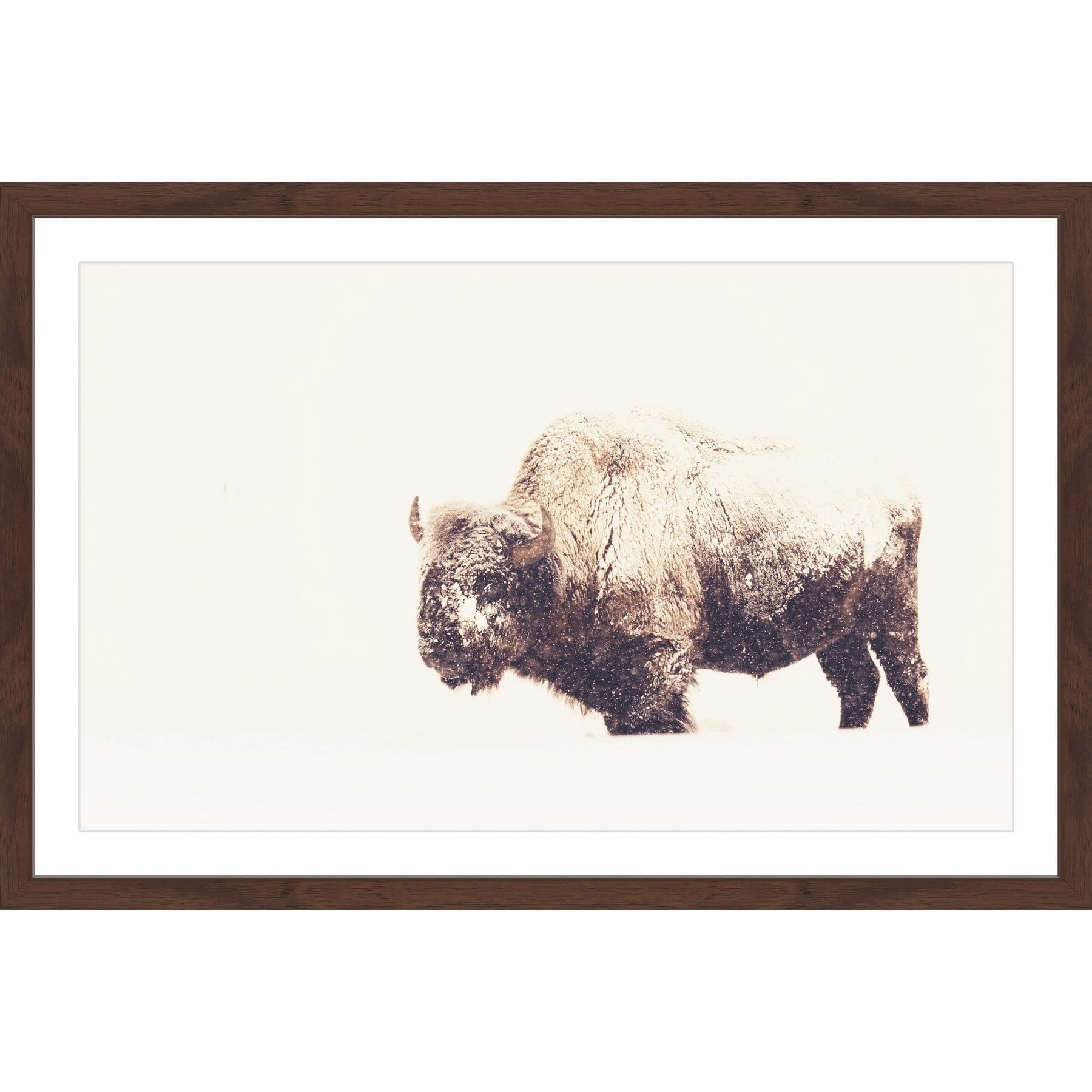 Marmont Hill "Icy Fur 2" Framed Painting Art Print