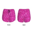thumbnail image 5 of Picia Rose Red Glitter Pattern Women's 2 in 1 Athletic Running Shorts High Waisted Workout Casual Gym Sweat Shorts with Comfy Liner Zipper Pockets-, 5 of 9