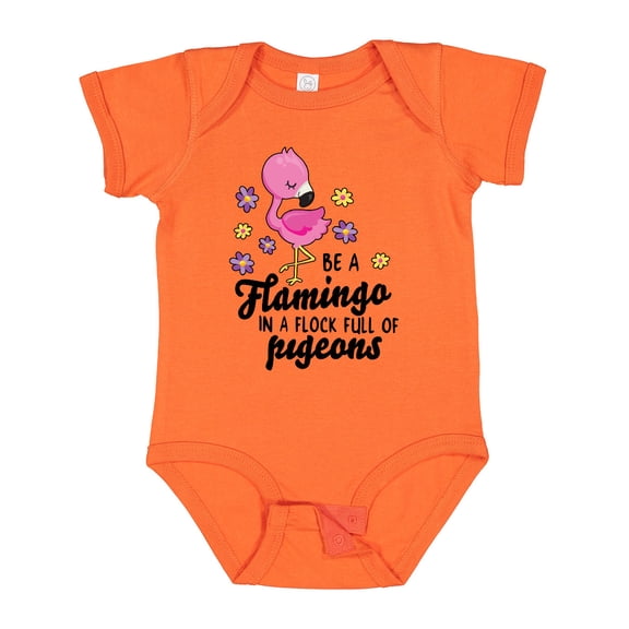 Inktastic Be a Flamingo in a Flock of Pigeons with Flowers Girls Baby Bodysuit