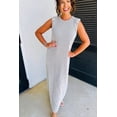 thumbnail image 6 of Women's Black and White Striped Sleeveless Shift Maxi Dress | [ZhiHiMeRi] | (US 12-14)L, 6 of 7