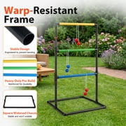 Sweetcrispy Ladder Ball Game Set Portable Ladder Toss for Backyard Tailgates Campsites and Family Fun, Black
