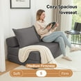 thumbnail image 3 of S-HOME Foldable Sofa Bed Sleeper Lounge Chair With Pillow Twin Floor Mattress Couch For Living Room Dorm Guest Room Office，Gray, 3 of 20