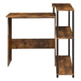 thumbnail image 2 of DeeHome Weathered Oak and Black Office Desk with Bookshelf, 2 of 5