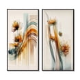 thumbnail image 2 of Designart "Hyperrealistic Orange Daisy Blooms II" Daisy Framed Wall Art Set Of 2 - Cream Floral Framed Canvas Set For Living Room Decor, 2 of 7