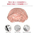 thumbnail image 5 of Kdxio Rose Gold Glitter Print Shower Cap for Women,Elastic and Reusable,Double Waterproof Layers Bathing Hat, 5 of 9