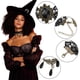 thumbnail image 5 of Conjunto de collar gótico de 4 piezas, gargantilla de encaje negro, bisutería victoriana retro para Halloween, carnaval, disfraz de cosplay, mascarada, decoración de Pentecostés, 5 of 7