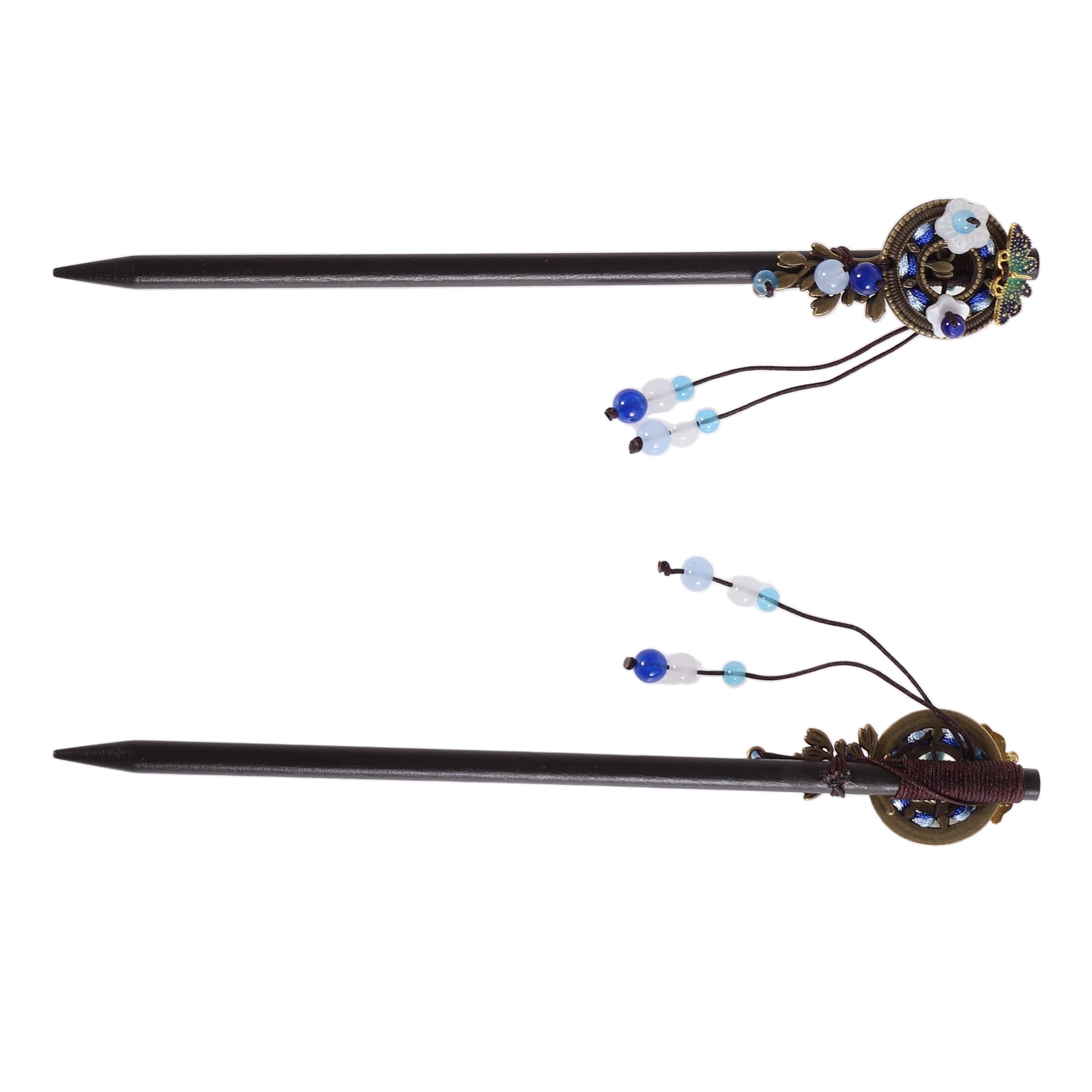 Unique Bargains Hair Stick Pin for Women 1Pc Black, Blue [Flower]