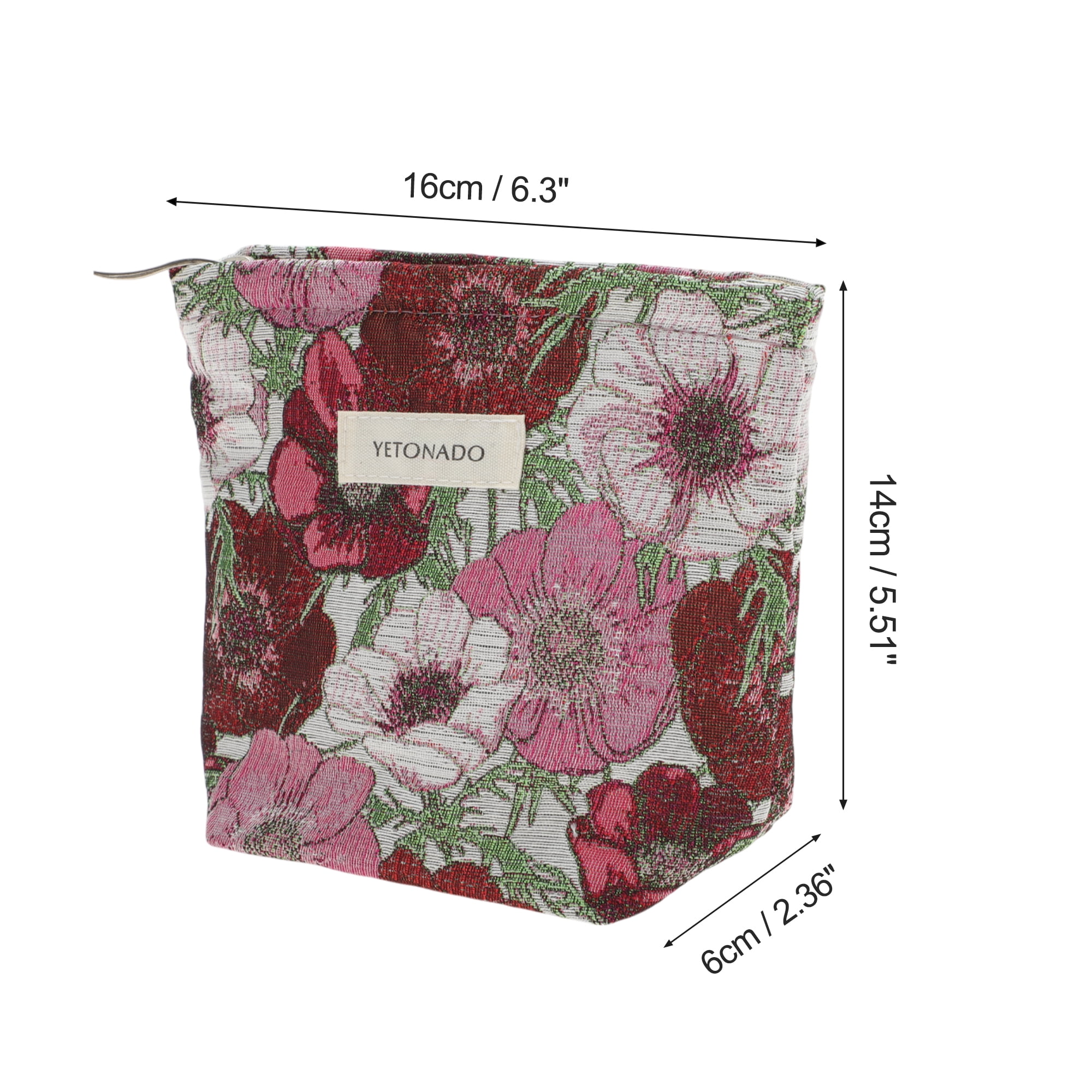 Unique Bargains 1 Pc Trendy Jacquard Weave Handheld Makeup Bag Small