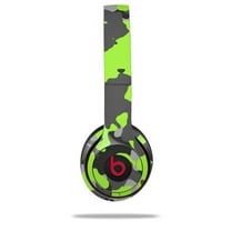 Skin Decal Wrap for Beats Solo 2 and Solo 3 Wireless Headphones WraptorCamo Old School Camouflage Camo Lime Green (BEATS NOT INCLUDED) by WraptorSkinz