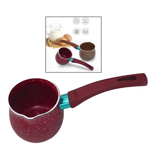 Calentador de café Olla de leche portátil Olla con mango de plástico para acampar al aire libre Picnic , Rojo 11cm 4 tamaños BLESIY tetera de sartén calentador de leche