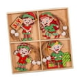 thumbnail image 4 of 12 adornos navideños de madera, decoraciones colgantes para de Navidad con colgantes de cuerda para ventana, chimenea, puerta de Duende Macarena Colgante colgante, 4 of 8