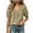 A1146 Khaki, variant on Womens Henley Tops Casual Puff Sleeve Blouses Smocked Cuff Shirts Soft Everyday Tees
