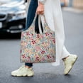 thumbnail image 5 of Wukai Trendy Floral Design Sturdy and Stylish Reusable Canvas Tote Bag: Eco-Friendly, Heavy-Duty Grocery Shopping Bag with Reinforced Handles, 5 of 7