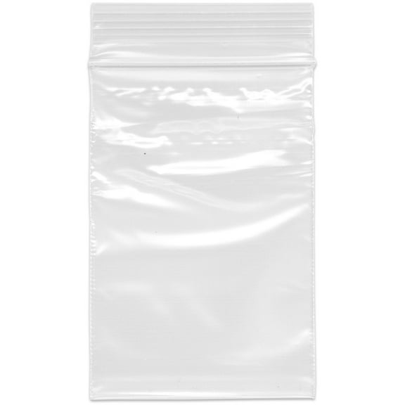 Plymor 3" x 4.5" (Pack of 500), 2 Mil Zipper Reclosable Plastic Bags