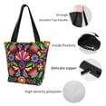 thumbnail image 4 of Easygdp Colorful Floral Embroidery Mexican Shoulder Bags for Women,Crossbody Bags Shoulder Purse Handbag for Women, 4 of 6